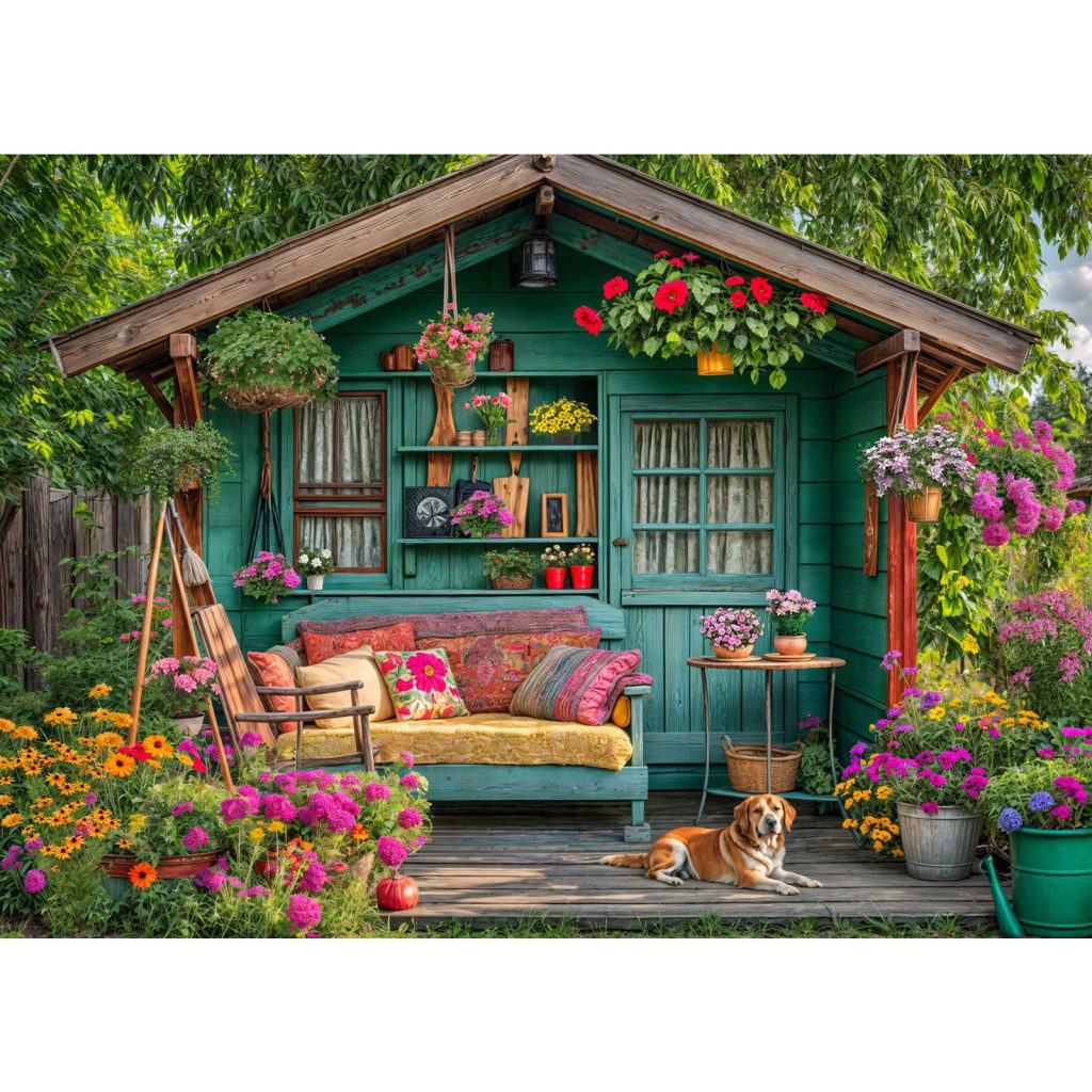 1000pc Flower House Jigsaw: Adult/Family, Perfect Interlock & No Dust, Home Decor, Gift for Parents