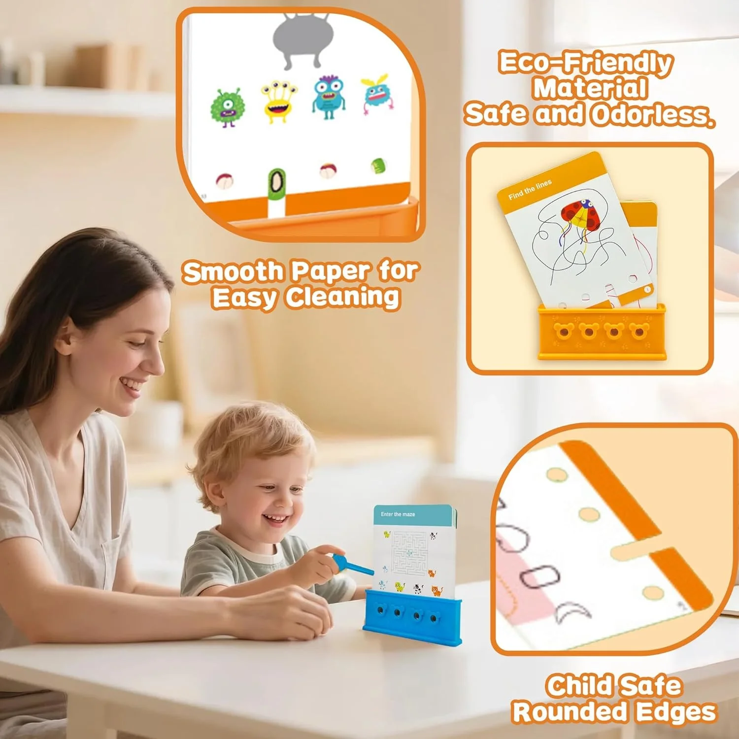 192 Activities 3 Levels 1 Logic Flashcard Puzzles Kindergarten Paper Flash Cards for Kids Ages 4-8 Brain Teasers