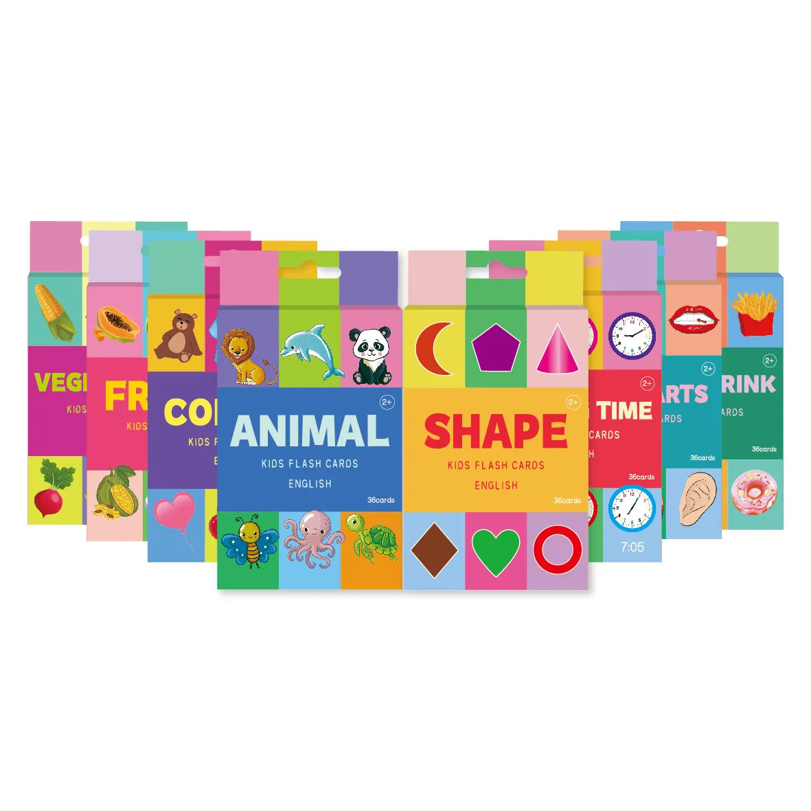 Custom Print Durable Flash Card Lamination 36 Fruit Vegetable Flash Cards Gift Set for Children