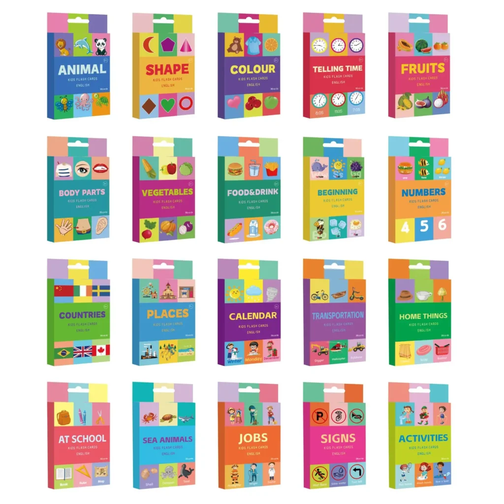 Custom Print Durable Flash Card Lamination 36 Fruit Vegetable Flash Cards Gift Set for Children