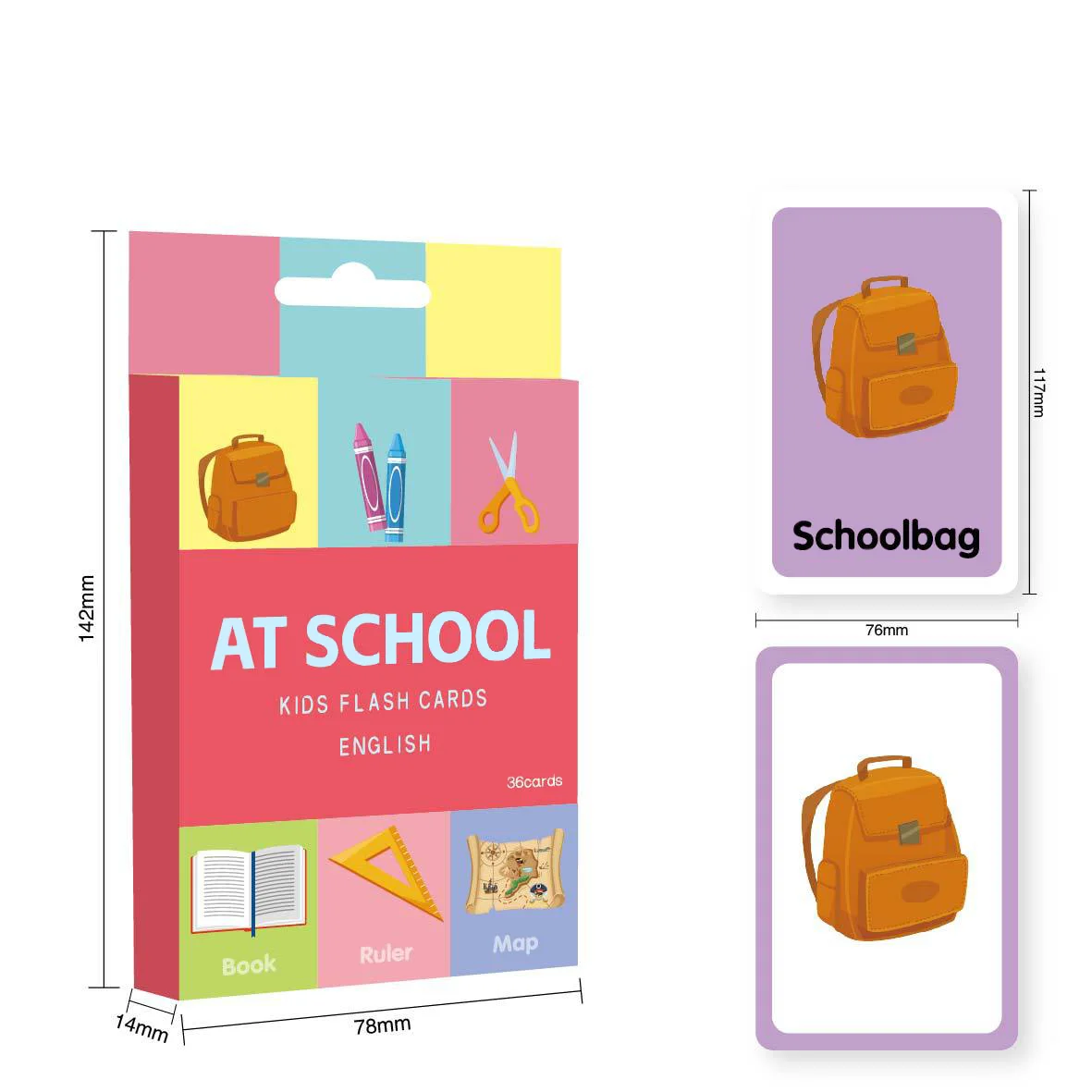 Custom Print Durable Flash Card Lamination 36 Fruit Vegetable Flash Cards Gift Set for Children