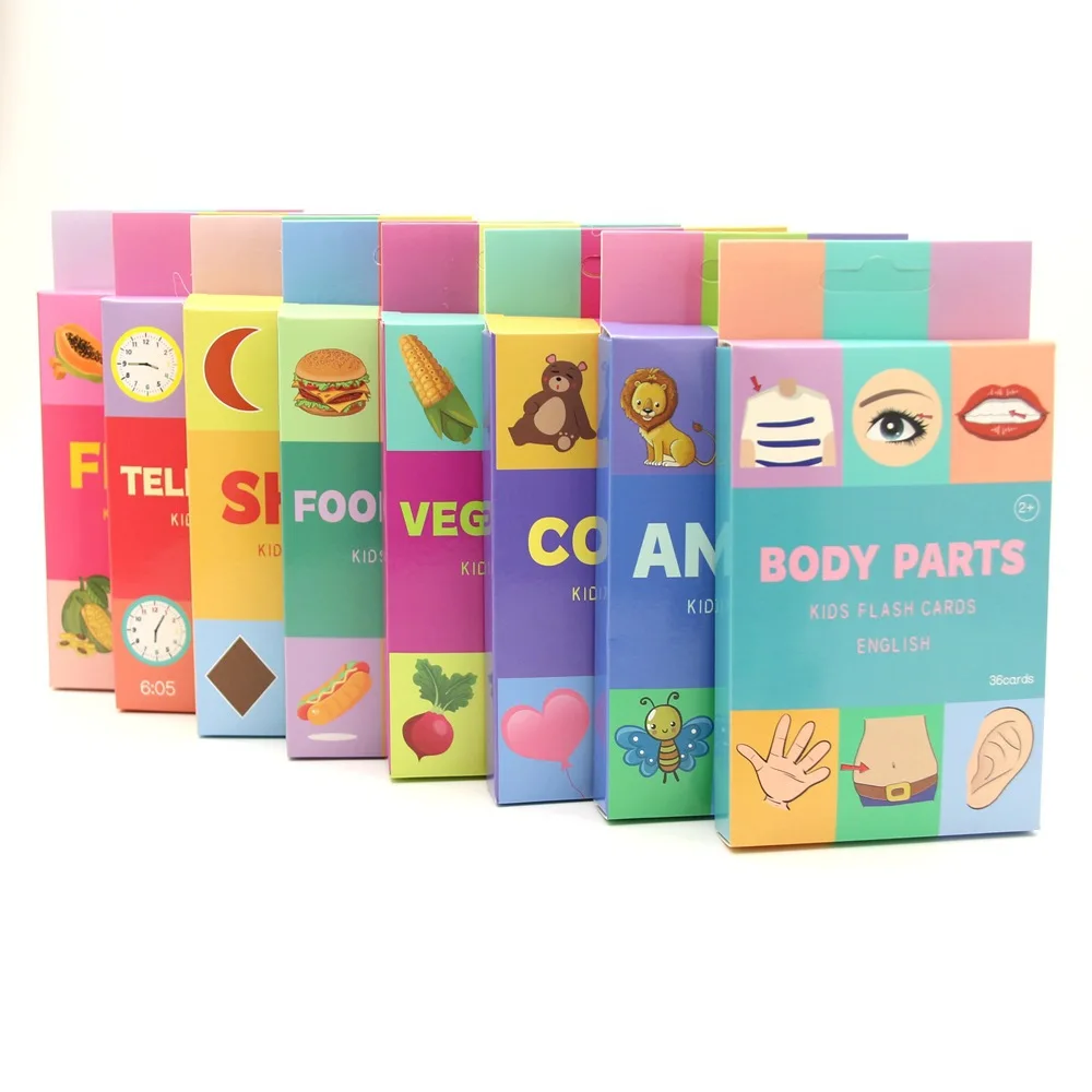 Custom Print Durable Flash Card Lamination 36 Fruit Vegetable Flash Cards Gift Set for Children