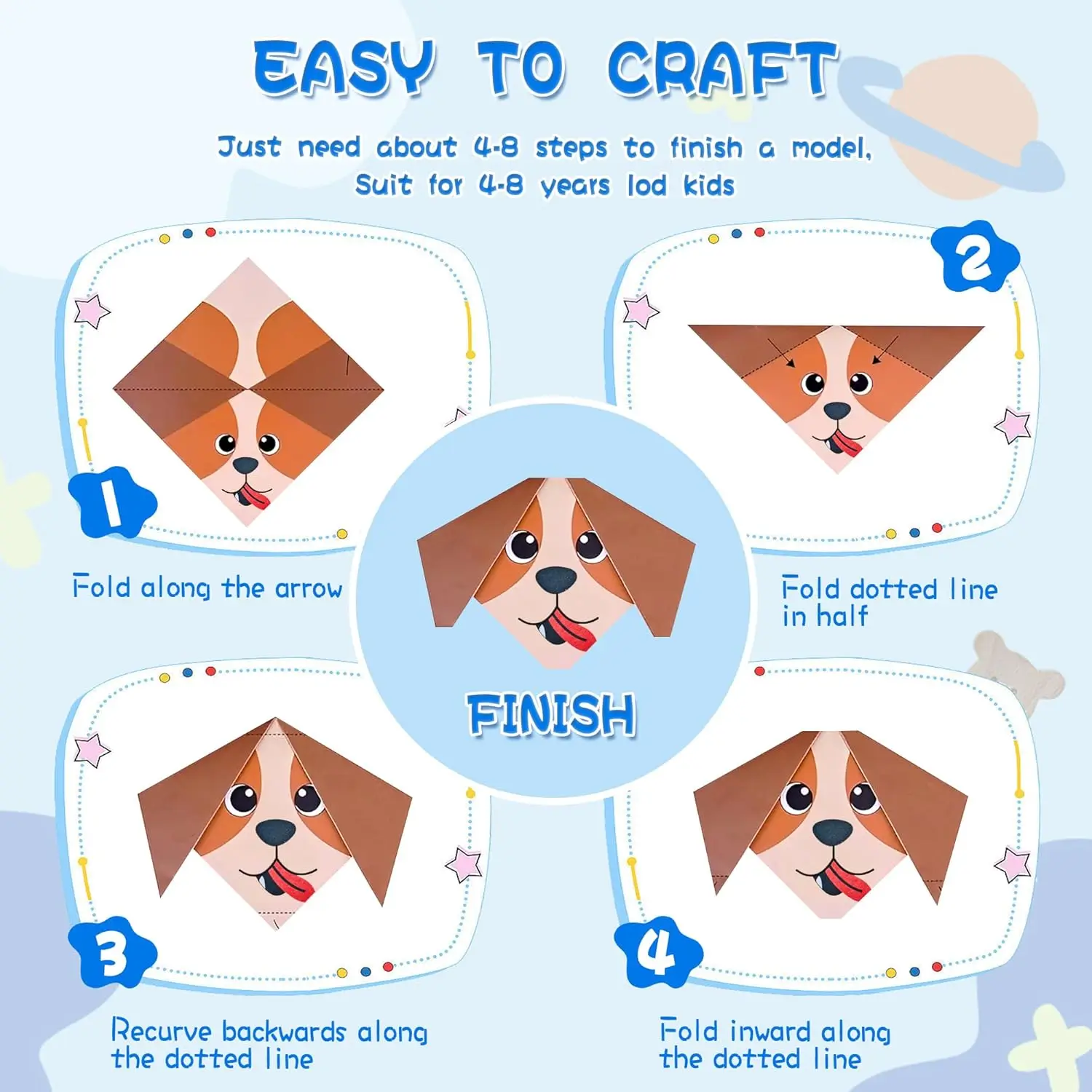 40 Projects Colorful Pattern 6×6 Origami Paper Kit  for Kids with Guiding Manual, Square Papers, Origami Paper Folding