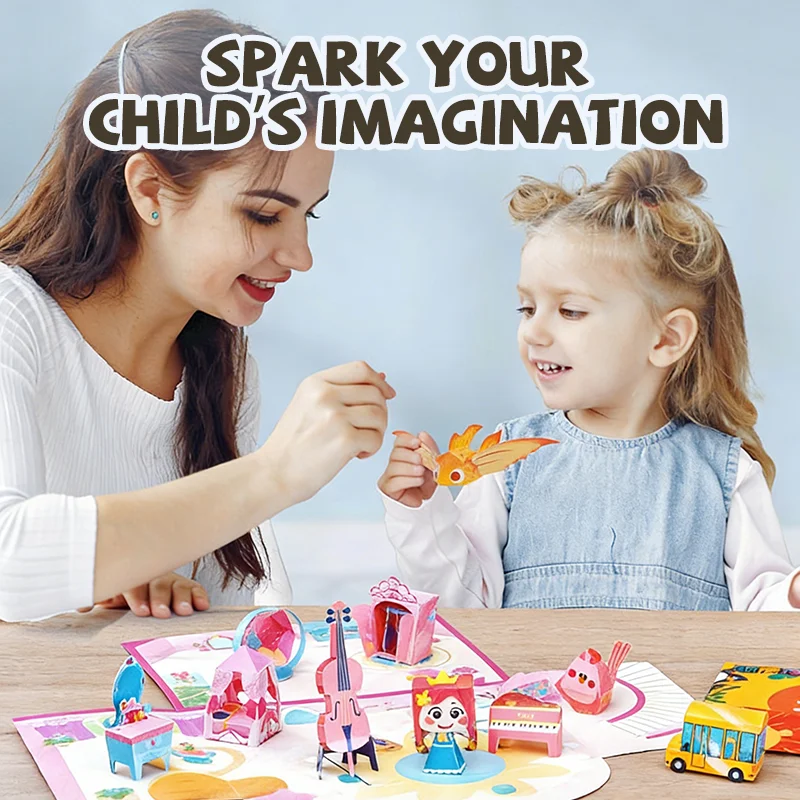 3D Paper Model Kits for Kid, DIY Origami Kit for Kids Ages 8-12, 6 Themed Sets with 8 Pre-Cut & Easy-to-Assemble Models Each