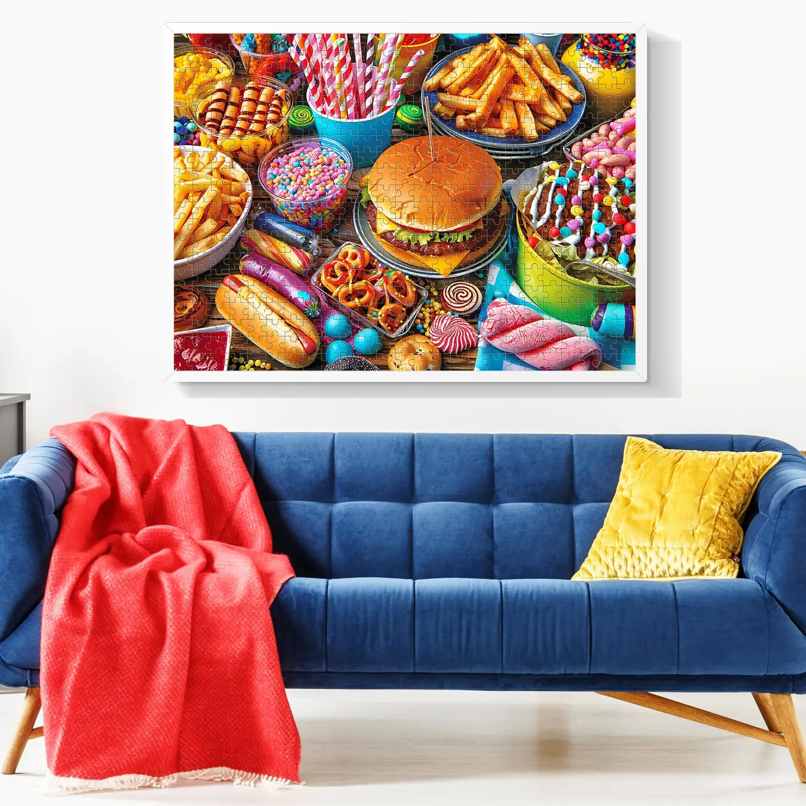 500 Piece Puzzle for Adults, Hamburger Jigsaw Puzzles, Birthday for Family Adult, Funny Puzzle for Adults