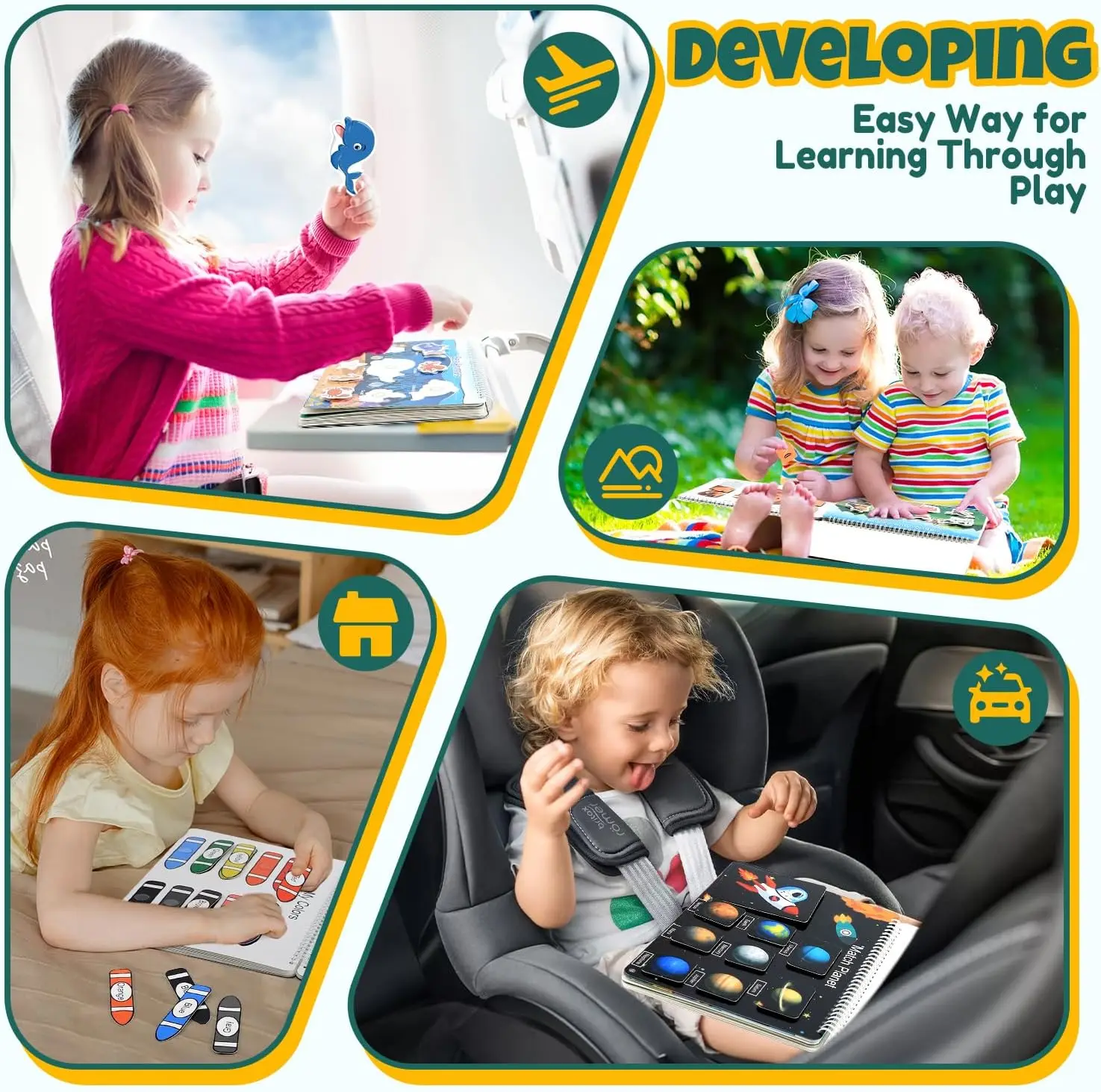 Busy Book for Toddlers, Montessori Toys for 3 4 5 6 Years Old, Autism Sensory Educational Toys