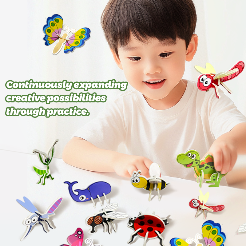 Custom Children 3D Jigsaw Puzzle Cartoon Animal Car Montessori Educational DIY Puzzle Board Game Toys for Kids Boys Girls