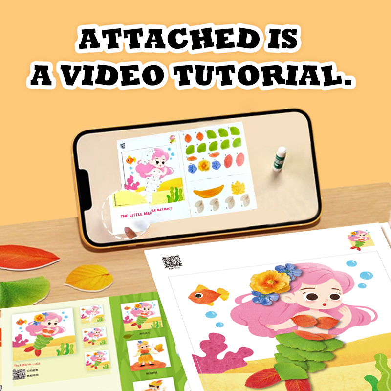 Custom Children’s DIY Handmade Paper Bag Creative Leaf Painting Paste Picture Album Educational Cross-border Toys for Children