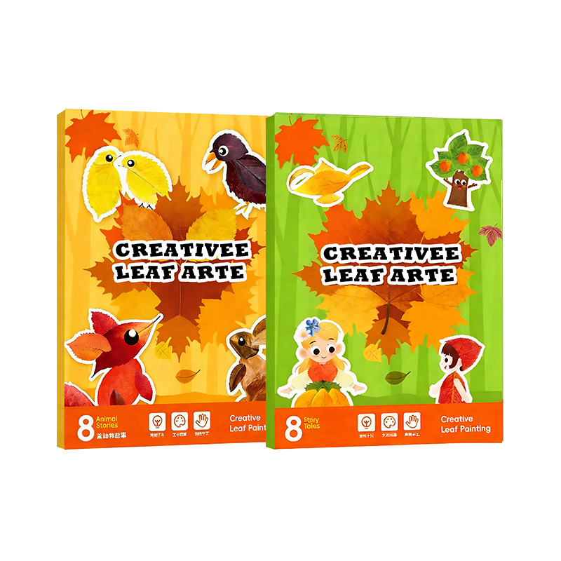 Custom Children’s DIY Handmade Paper Bag Creative Leaf Painting Paste Picture Album Educational Cross-border Toys for Children