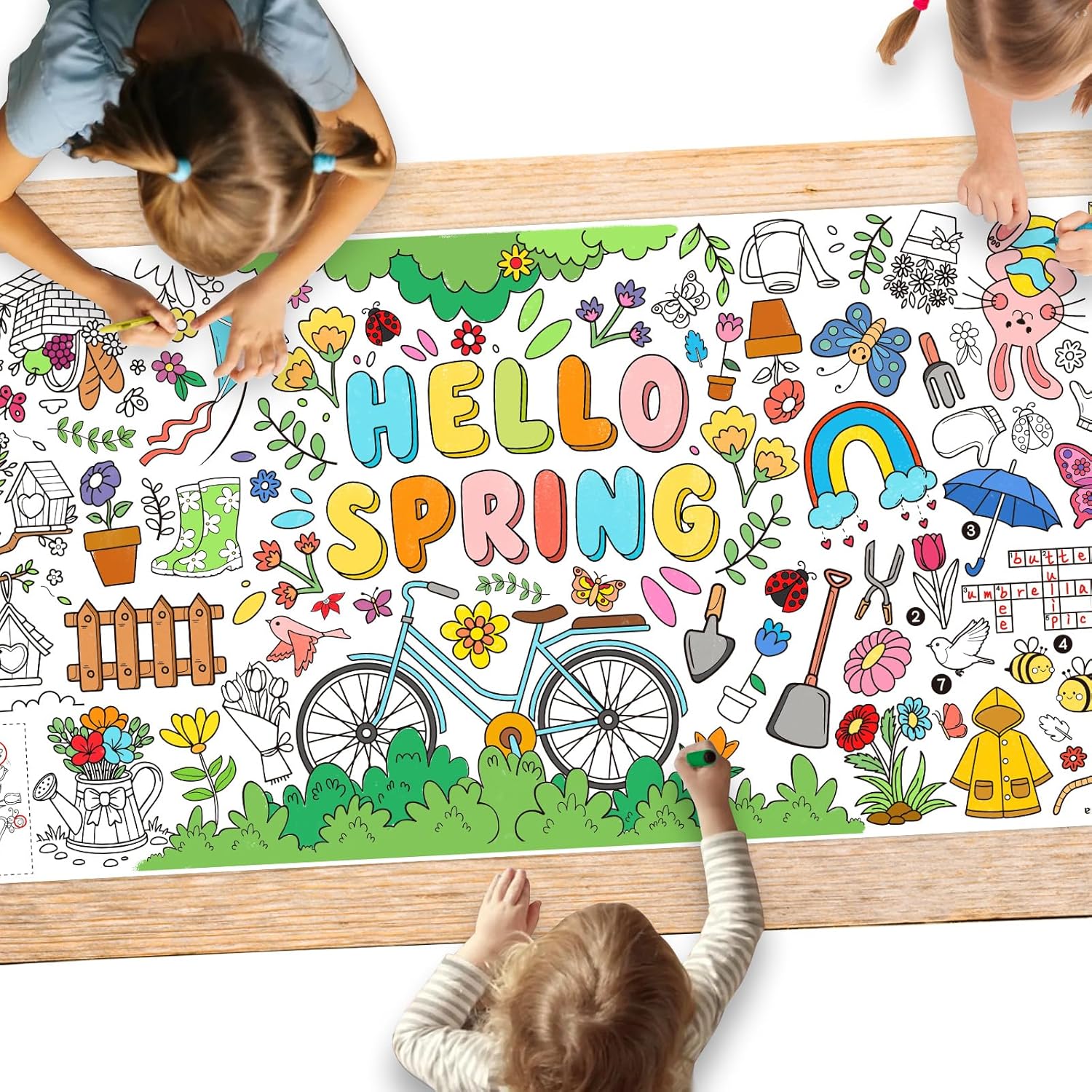 Giant Coloring Poster for Classroom Wall – Versatile 31.5 X 72 Inches SUMMER Activity Poster/Table Cover