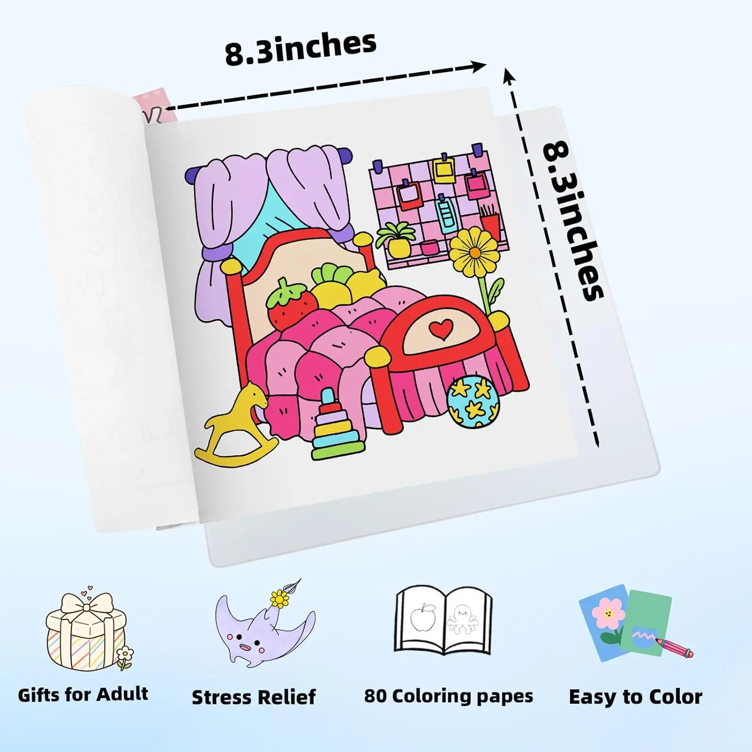 Ink Tracing Reverse-Style Bold & Easy for Cozy Coloring Book Dual Styles with Classic Lines and Colorful Designs Made in China