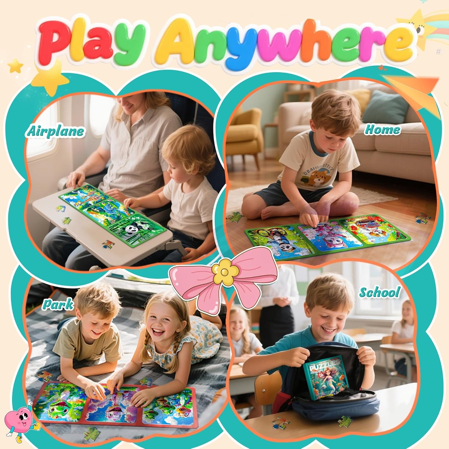 Jigsaw Magnetic Puzzles for Toddlers 3-5, Different Difficulty Levels Magnet Puzzle Books, Magnet Puzzle for Kids Ages 4-6