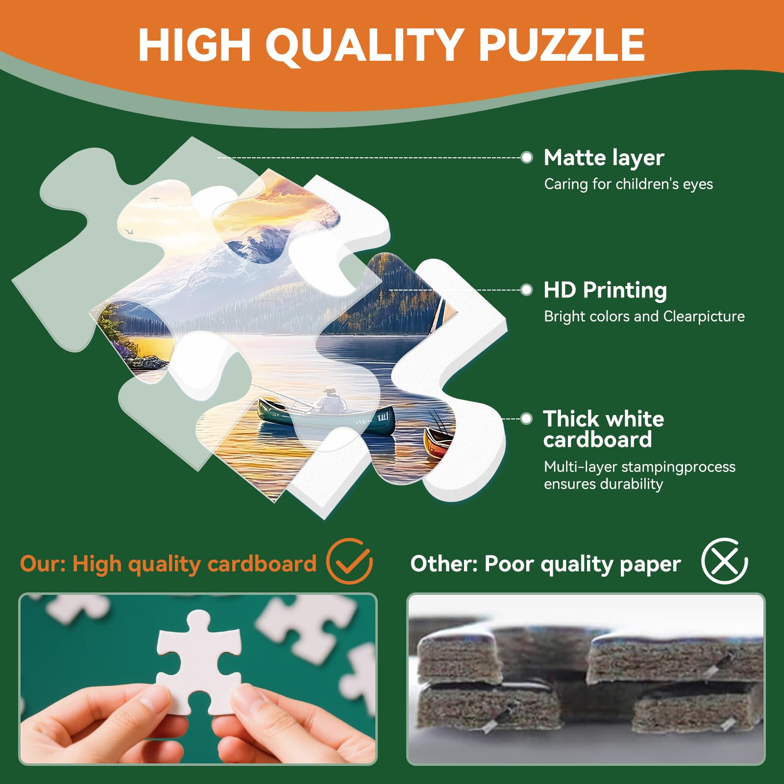 Jigsaw Puzzle for Adults 500 Pieces – 500 Piece Puzzle with Scenic Cabin, Interlocking Adult Puzzles, Home Decor Gift.