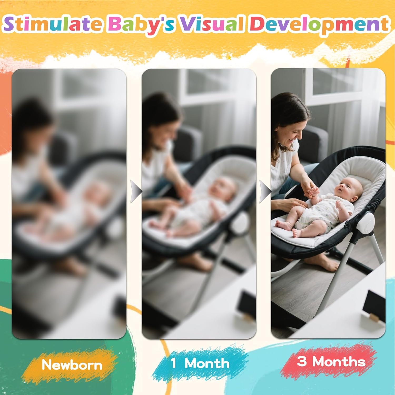 Large 8.3″x8.3″ 160 Pages High Contrast Baby Cards for Infants 0-36 Months, Visual Stimulation Black and White Card for Newborns