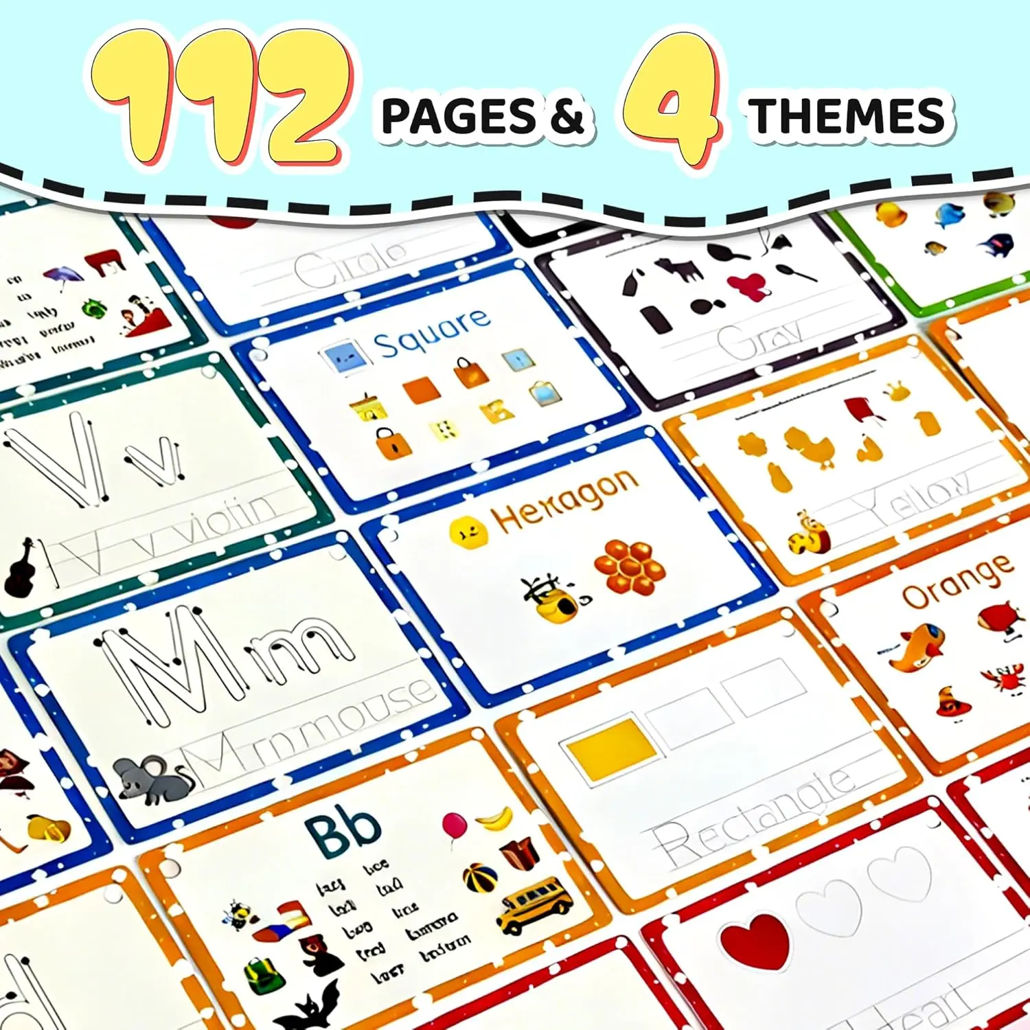 Learning Alphabet Flash Cards for Toddlers 1-3, Recognition Learning Game, Thick Numbers, Shapes, ABC Card, Color Card