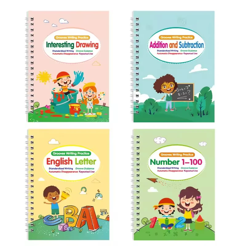 Magic Grooved Writing Practice Books,Reusable Magical Handwriting Practice for Kids Ages 3-8  ,Educational Gift Preschool