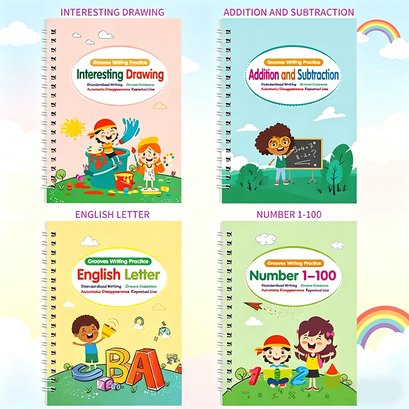 Magic Grooved Writing Practice Books,Reusable Magical Handwriting Practice for Kids Ages 3-8  ,Educational Gift Preschool