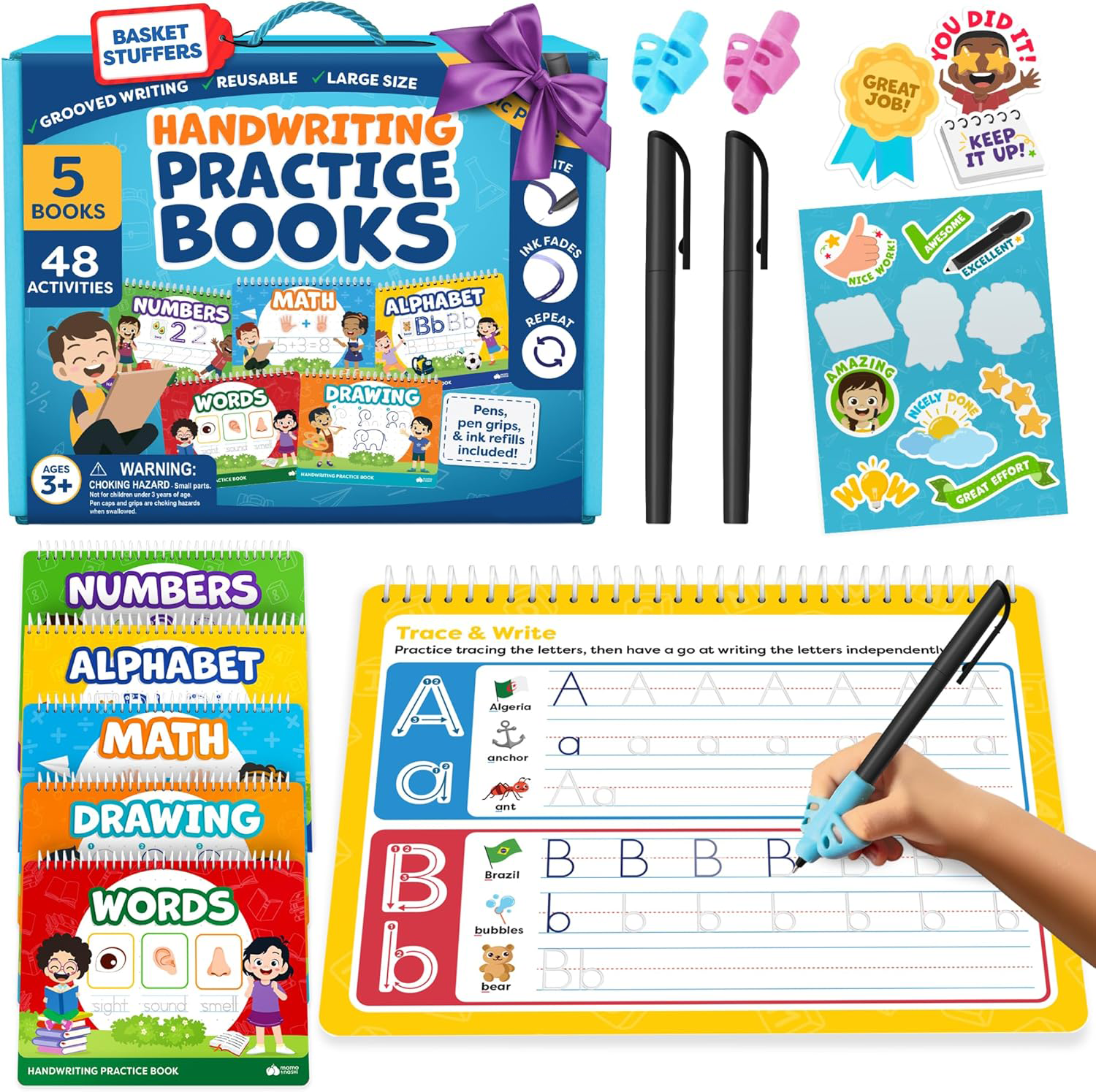 Magic Grooved Writing Practice for Kids  Grooved Writing Books Handwriting Practice for Kids  Preschool Tracing Books