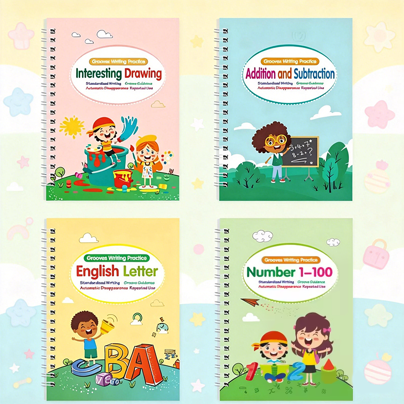 Magic Grooved Writing Practice for Kids- Grooved Writing Books – Tracing Books Toys – Preschool Learning Activities