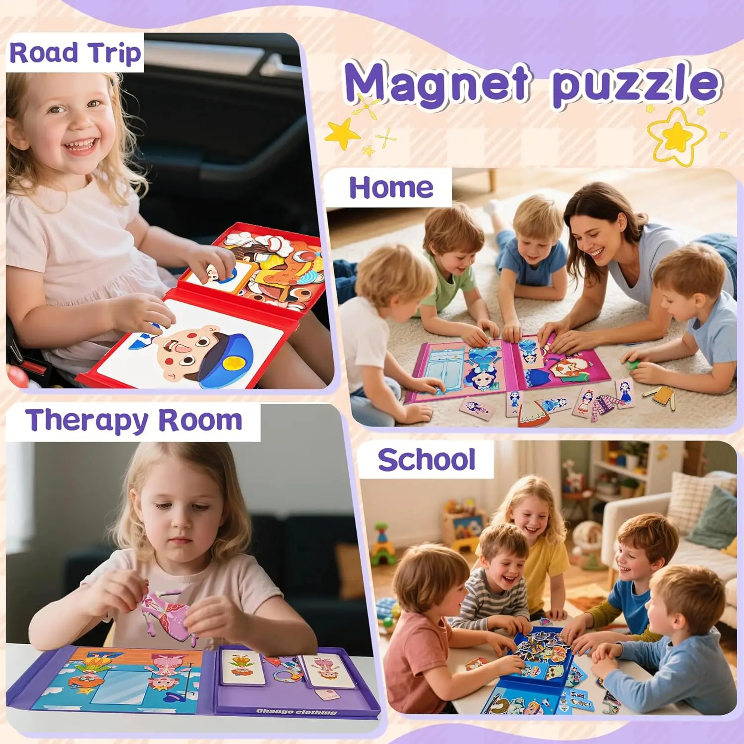 Magnetic Face Toy & Dress up Dolls for Kids, 160+ Pcs Magnet Puzzles Game, Girl, Boy, Faces, Occupation Magnet Dress-Up Doll Set