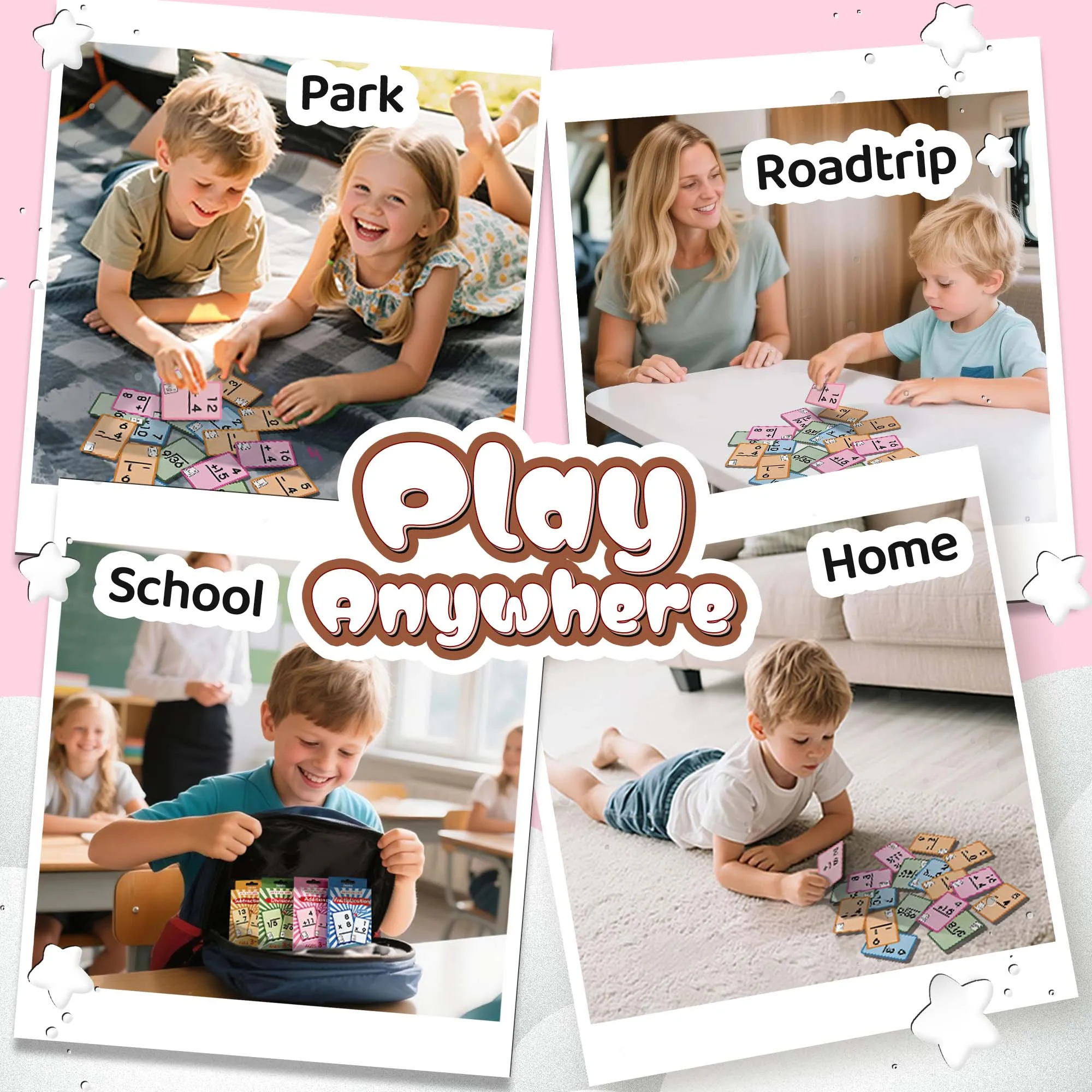 Math Flash Cards Multiplication and Division, Addition, Subtraction Kids Learning Flash Cards/Cognitive Cards Paper Flash Cards