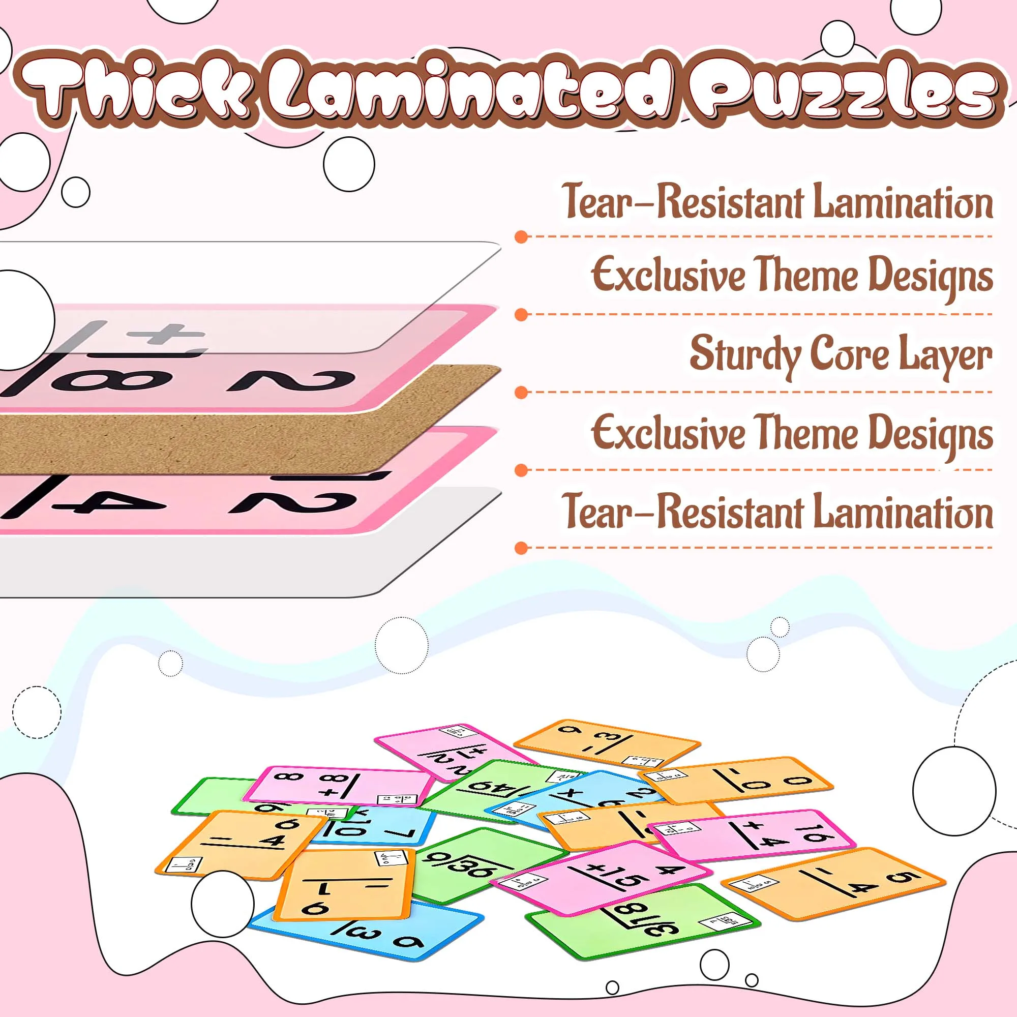 Math Flash Cards Multiplication and Division, Addition, Subtraction Kids Learning Flash Cards/Cognitive Cards Paper Flash Cards