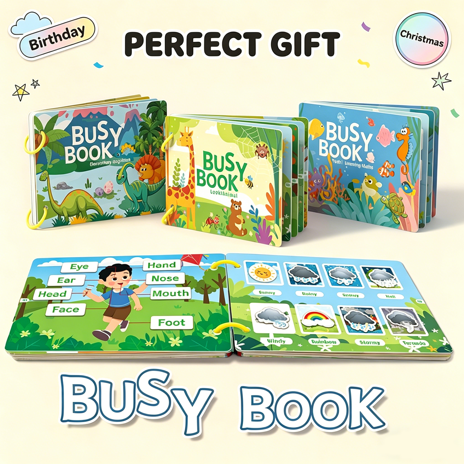 Montessori Baby Busy Book Quiet Book Toys for Children Paste Early Learning Education Toy Children Montessori Toy Matching Game