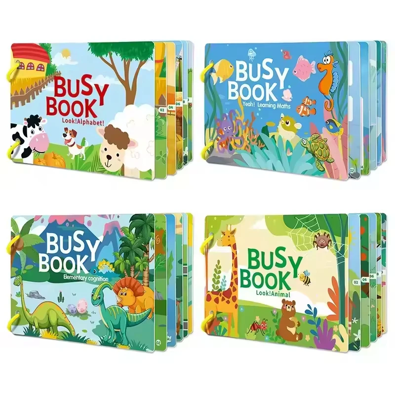 Montessori Baby Busy Book Quiet Book Toys for Children Paste Early Learning Education Toy Children Montessori Toy Matching Game