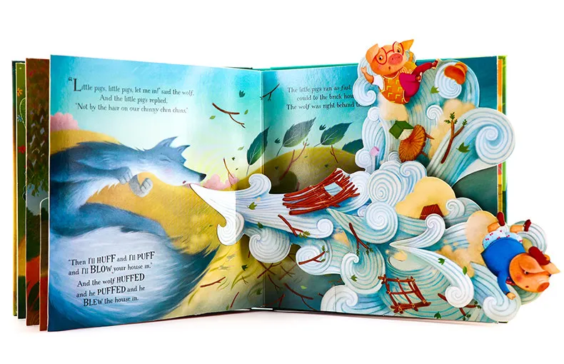 Custom Lift the Flap Board Books High Quality 3d Pop up Story Book Touch and Feel Baby Pop up Study Book for Kids