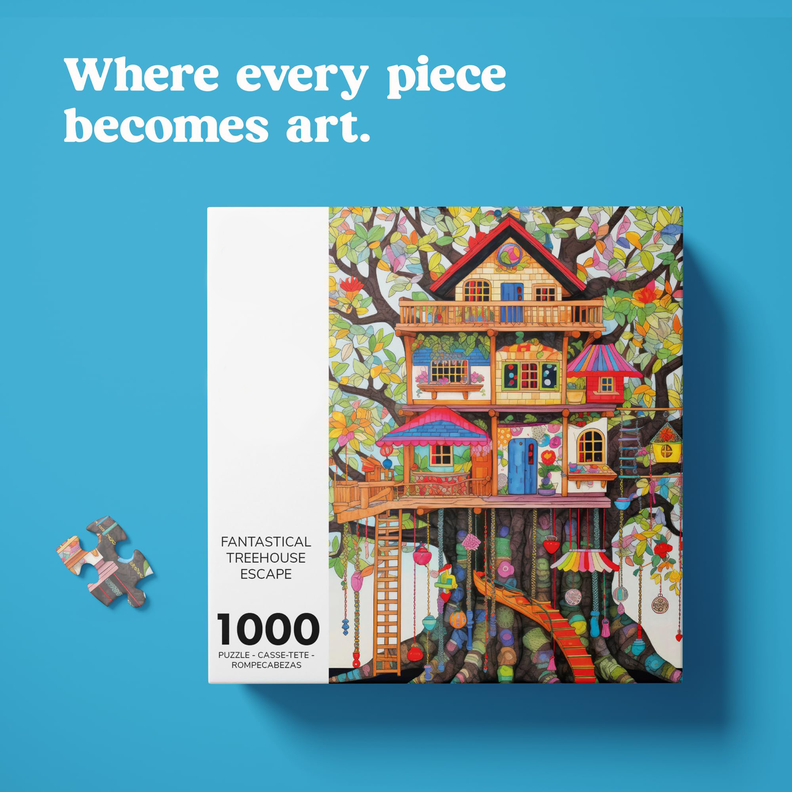 Puzzles 1000 Pieces for Adults  Fantastical Treehouse Escape Whimsical 1000 Piece Puzzle for Adults  Vibrant Treehouse Puzzle