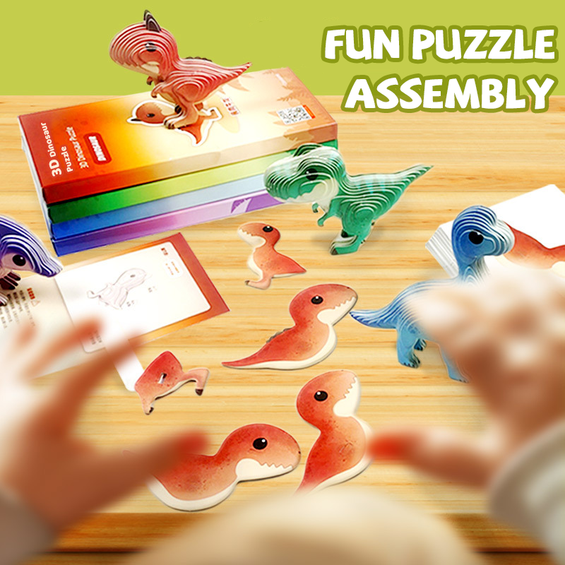Raptor Dinosaur 3D Puzzle-Bamboo 25-Piece Eco-Friendly Educational Toy for Boys Girls & Kids Ages 0-24 Months