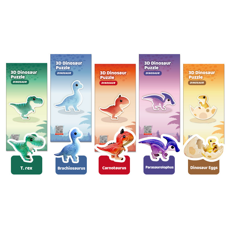 Raptor Dinosaur 3D Puzzle-Bamboo 25-Piece Eco-Friendly Educational Toy for Boys Girls & Kids Ages 0-24 Months