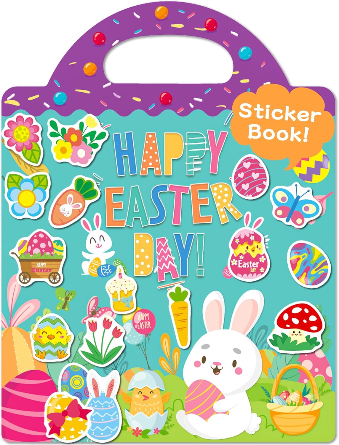 Reusable Sticker Book for Toddlers, Toddler Travel Toys Activities Crafts P Easter Basket Stuffers Birthday Gifts
