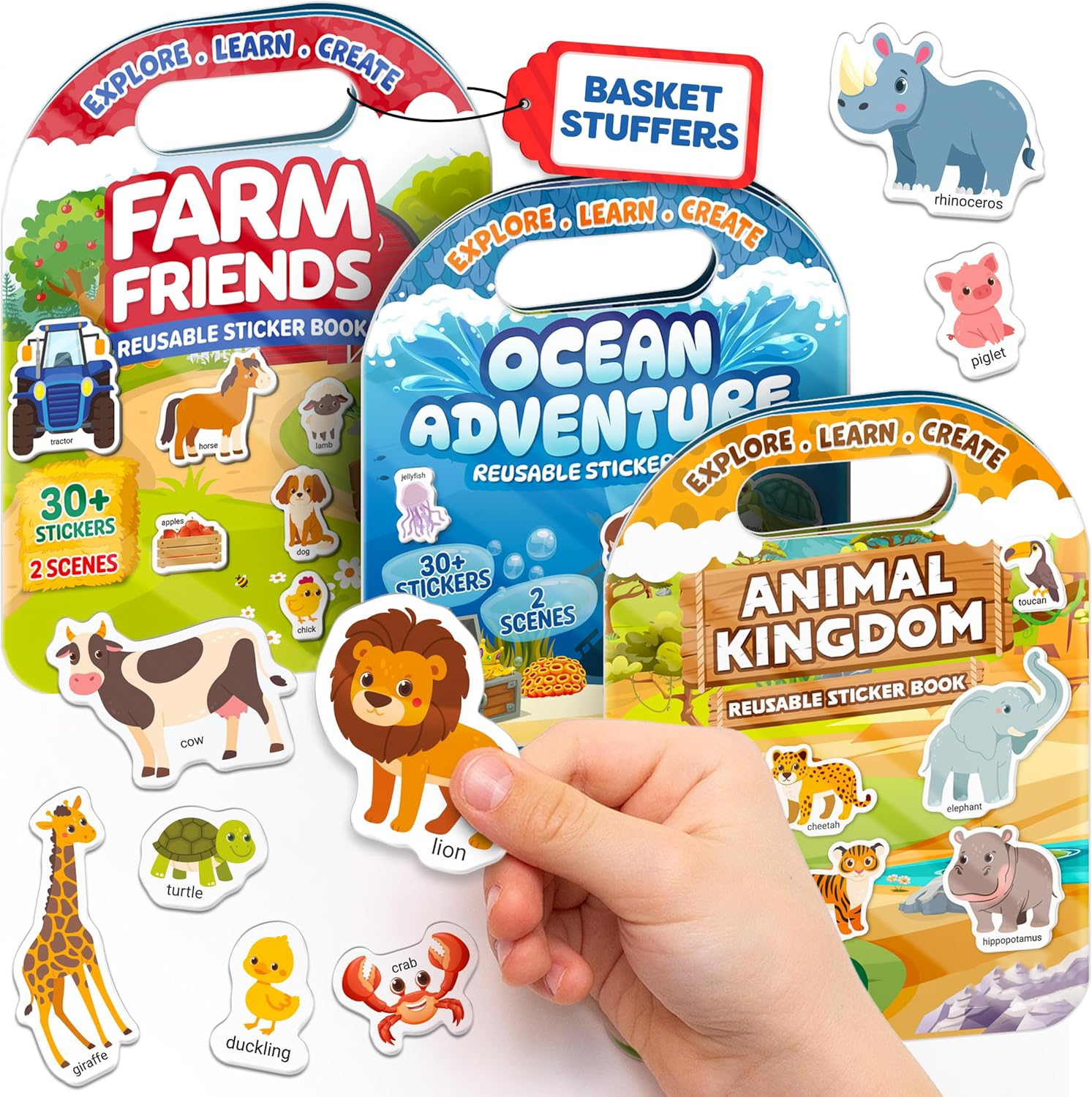 Reusable Sticker Books for Toddlers 2-4 Years, Kids 100+ Jelly Puffy Stickers for Kids, Stickers for Toddlers, Toddler Crafts
