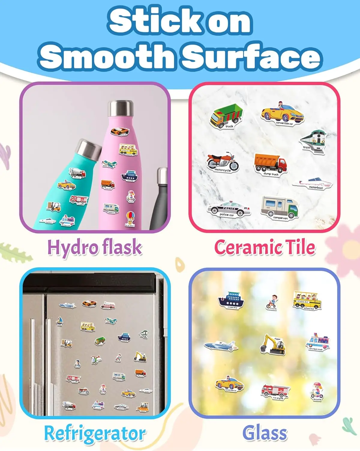 Reusable Sticker Books for Toddlers, Fun Travel Stickers for Kids, Toddler Sticker Book, Crafts Activities for Toddlers
