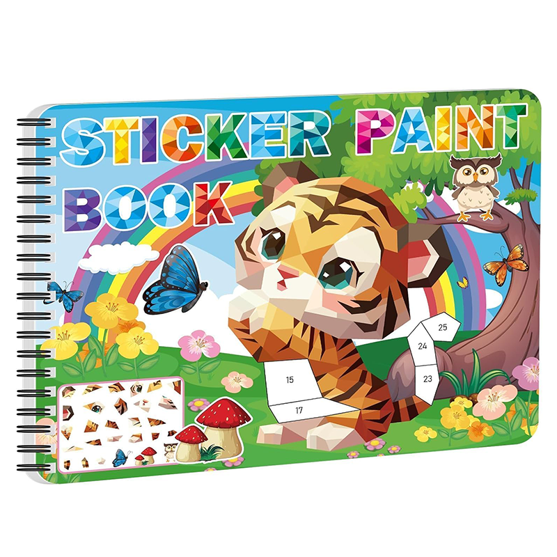 Sticker Paint Books for Kids Ages 4-8,Animals Designs Paint by Stickers,Party Birthday Stickers for Kids Boys Girl