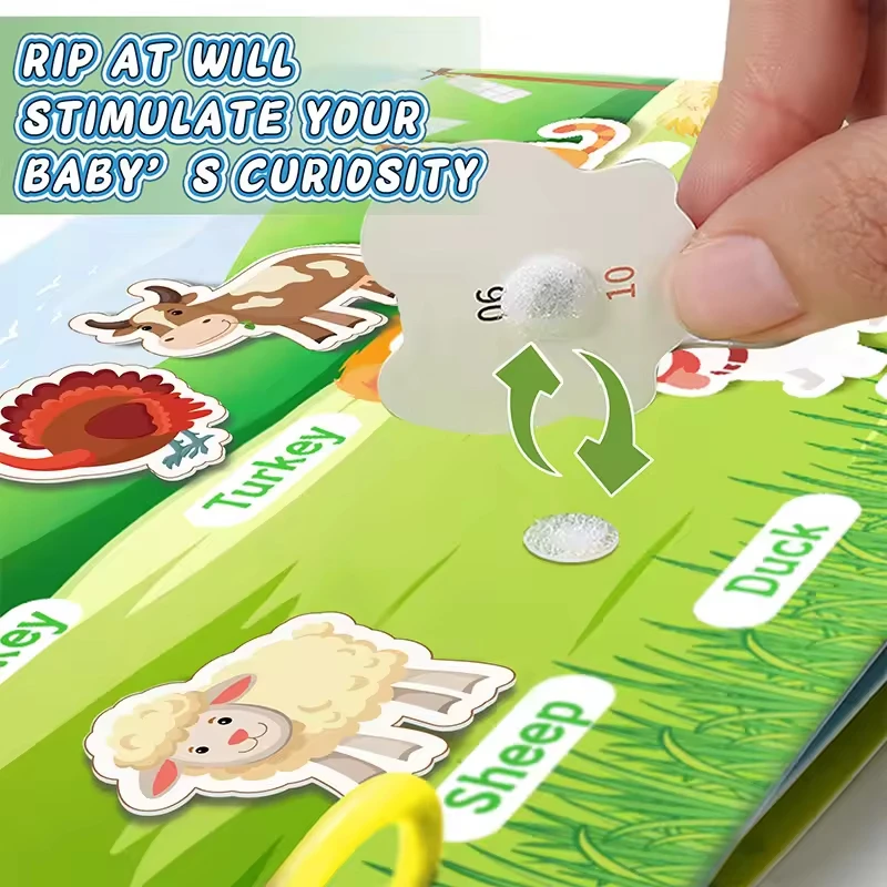 Toddler Busy Book, Preschool Learning, Montessori Toy for 3-5yr Kids, Trace & Color Activity Book, Autism Sensory Travel Toy.