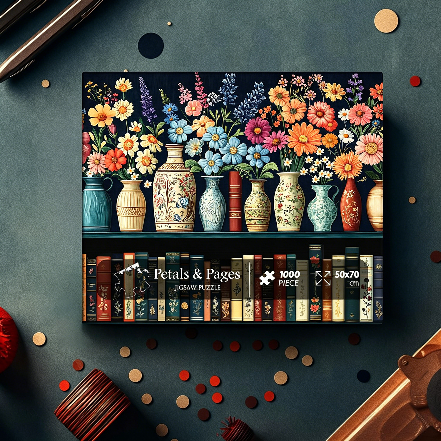 Wildflower Puzzles for Adults 1000 Pieces,  Vintage Flower Book Puzzle, Wildflower Pages Jigsaw Puzzle.