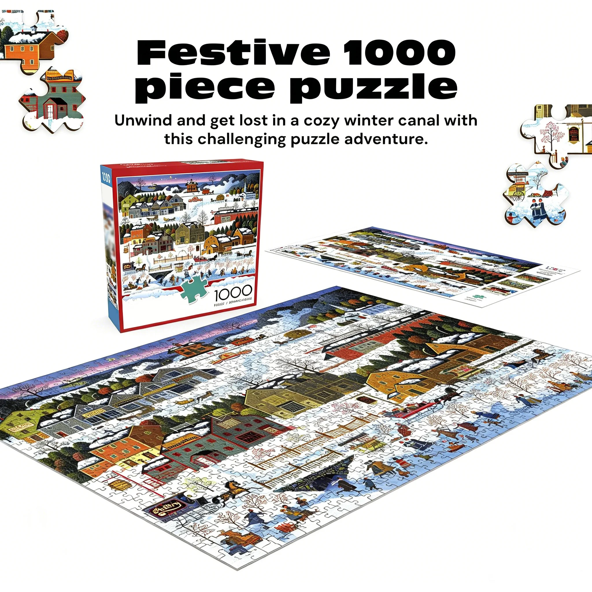 1000-Piece Jigsaw Puzzle – Rectangular, Portable, Age 14 & up – Precision-Cut Pieces – Poster Included – Adult Jigsaw Puzzles