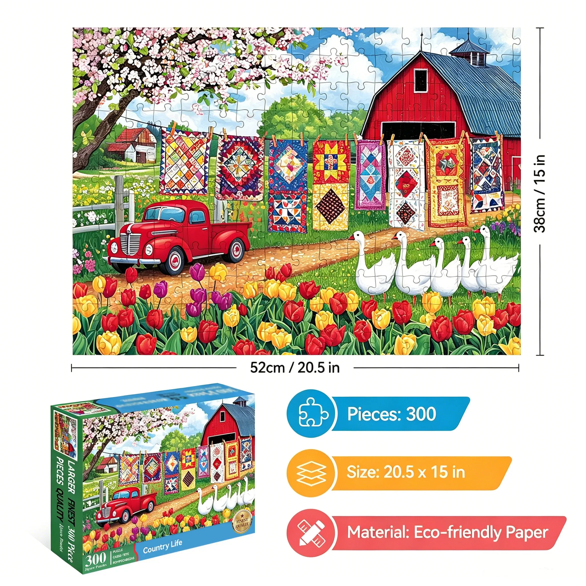 300 Piece Jigsaw Puzzle for Adults -Challenging and Relaxing Puzzle for Game Nights, Gifts & Home Décor (20.5″ X 15″)