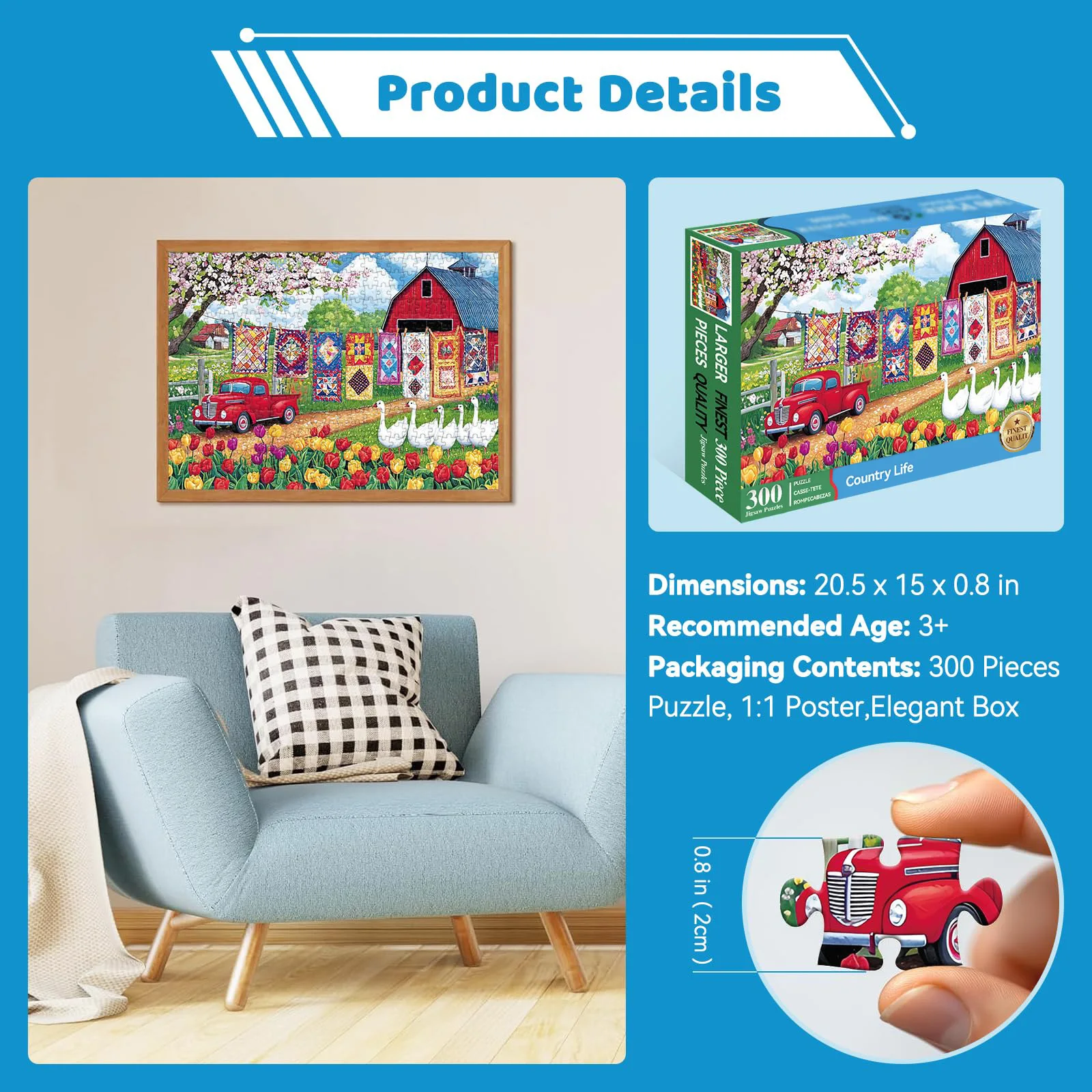 300 Piece Jigsaw Puzzle for Adults -Challenging and Relaxing Puzzle for Game Nights, Gifts & Home Décor (20.5″ X 15″)