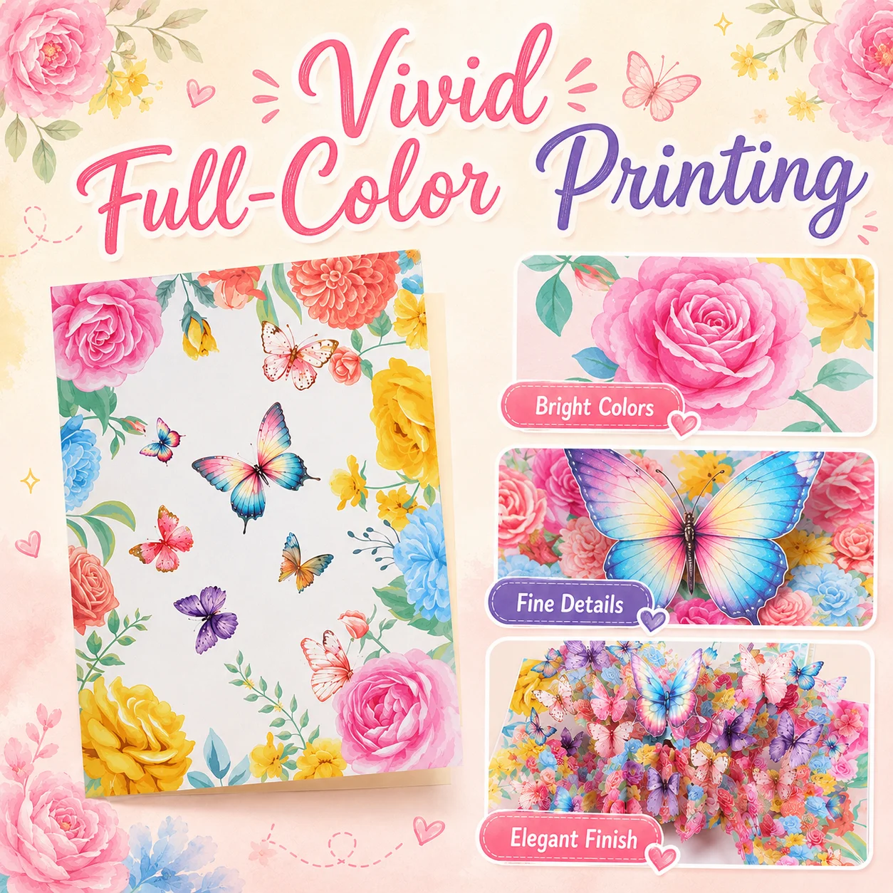 3D Pop up Butterfly Flower Greeting Card Handmade Birthday with Envelope 3D Pop up Butterfly Flower Greeting Card Wholesale