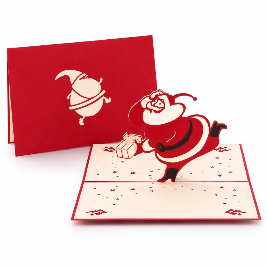 3D Pop up Christmas Greeting Card Santa Claus Handmade, Festival Gift 3D Pop up Christmas Greeting Card Laser Cut Wholesale
