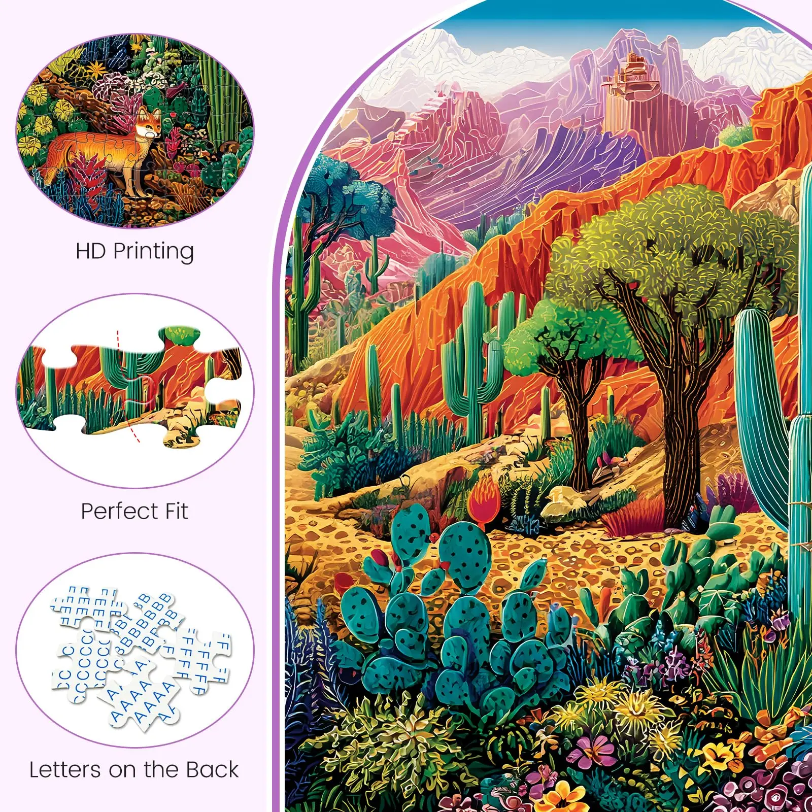 500 Piece Jigsaw Puzzles for Adults, Colorful Desert 500 Piece Puzzle, Relaxing Gift for Adults.