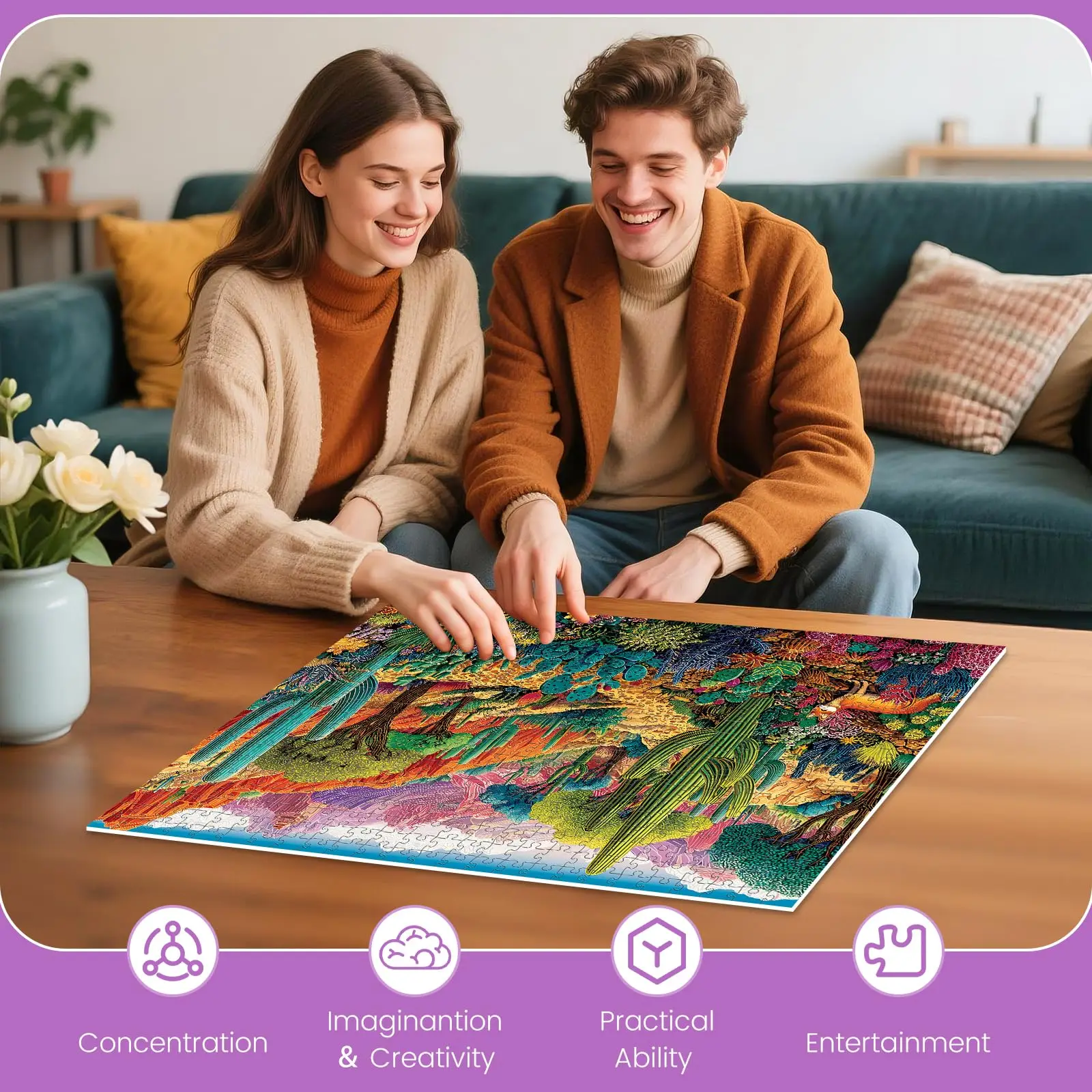 500 Piece Jigsaw Puzzles for Adults, Colorful Desert 500 Piece Puzzle, Relaxing Gift for Adults.