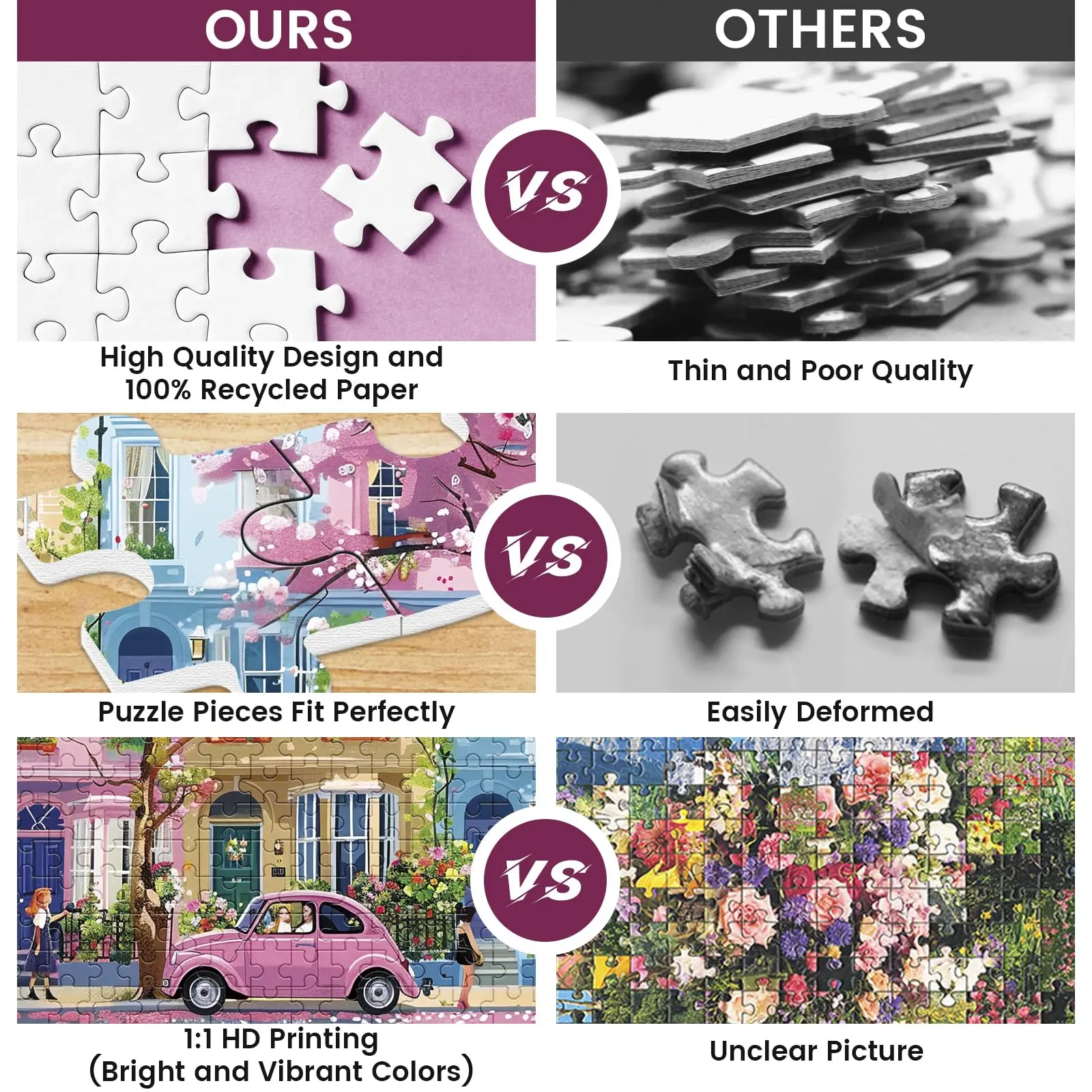 500 Pieces Jigsaw Puzzles for Adults, Blooming Street City Puzzle 500 Pieces, Puzzles with Letters on Back, Family Game Gifts.