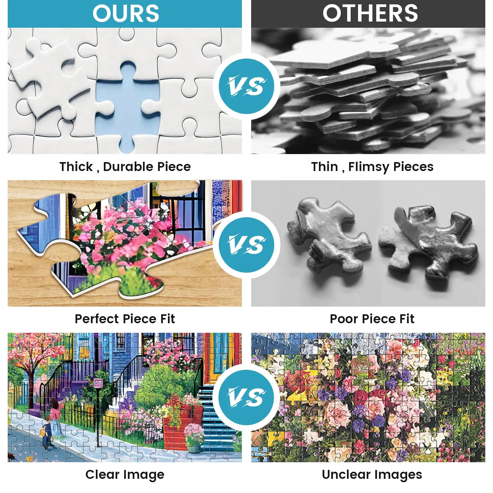 500 Pieces Puzzles for Adults, Colorful Street Jigsaw Puzzle, Recycled Paper Puzzle 500 Pieces, Family Activity Game Gifts.