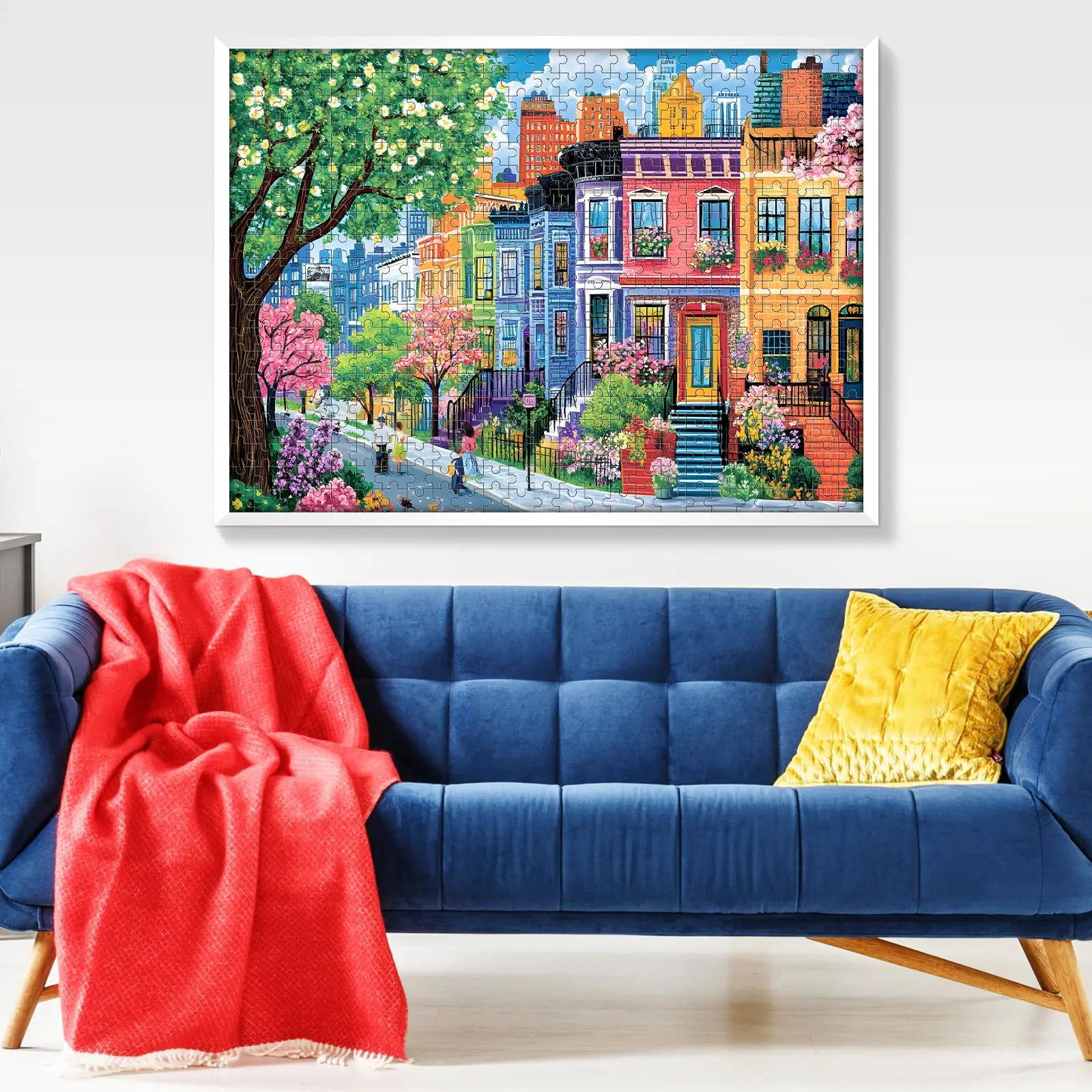 500 Pieces Puzzles for Adults, Colorful Street Jigsaw Puzzle, Recycled Paper Puzzle 500 Pieces, Family Activity Game Gifts.