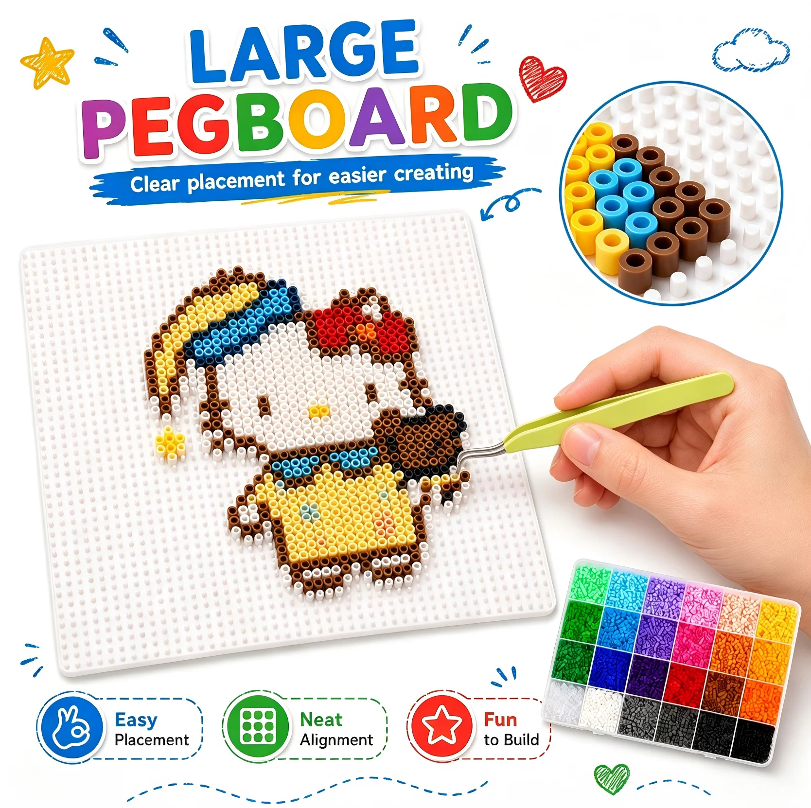 5mm Mini Perler Beads Kit 12000pcs 120 Colors Perler Beads Hama Beads Set Perler Beads Ironing Paper STEM DIY Toy