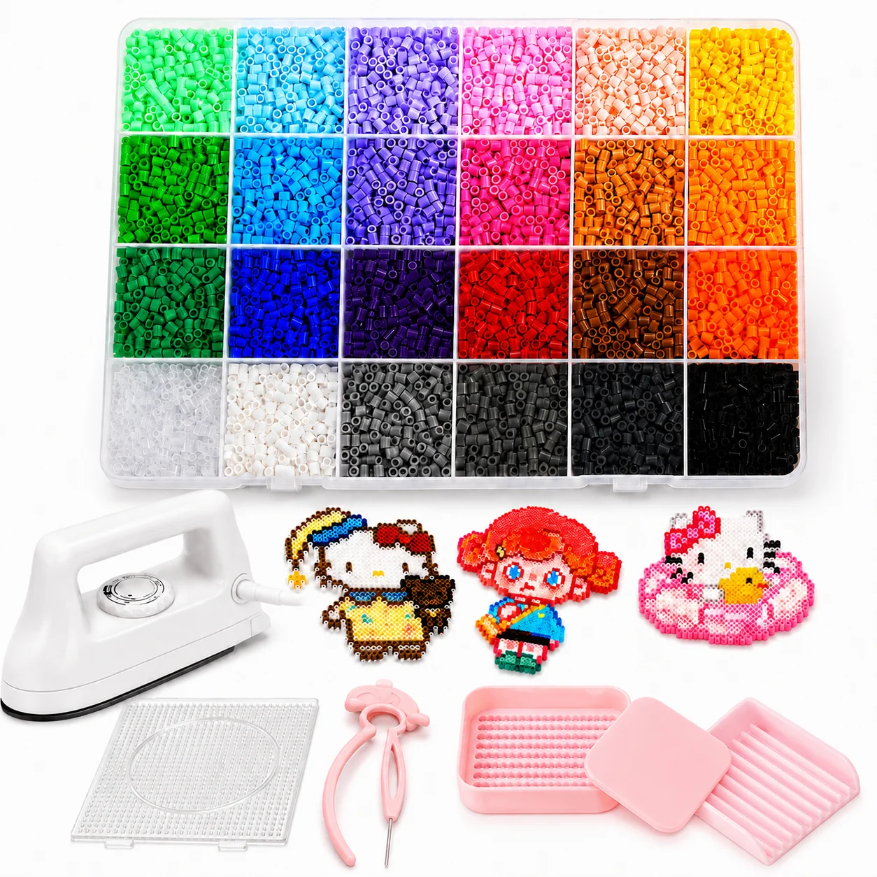 5mm Mini Perler Beads Kit 12000pcs 120 Colors Perler Beads Hama Beads Set Perler Beads Ironing Paper STEM DIY Toy